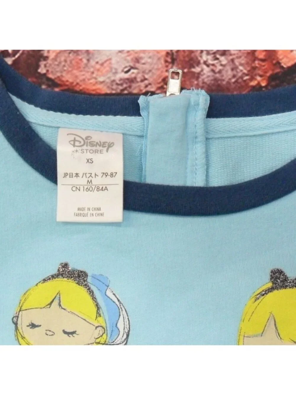 Disney Store XS Alice In Wonderland Long Sleeve Shirt For‎ Girls Blue & Navy